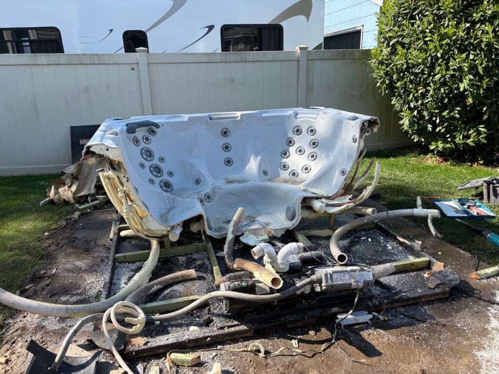 islip hot tub removal process